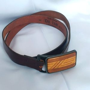 Top grain oil tan leather belt 42-in